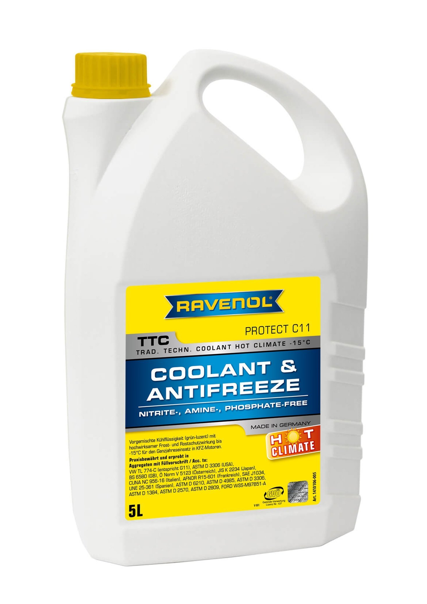 RAVENOL TTC Trad. Techn. Coolant HOT CLIMATE -15°C 5L